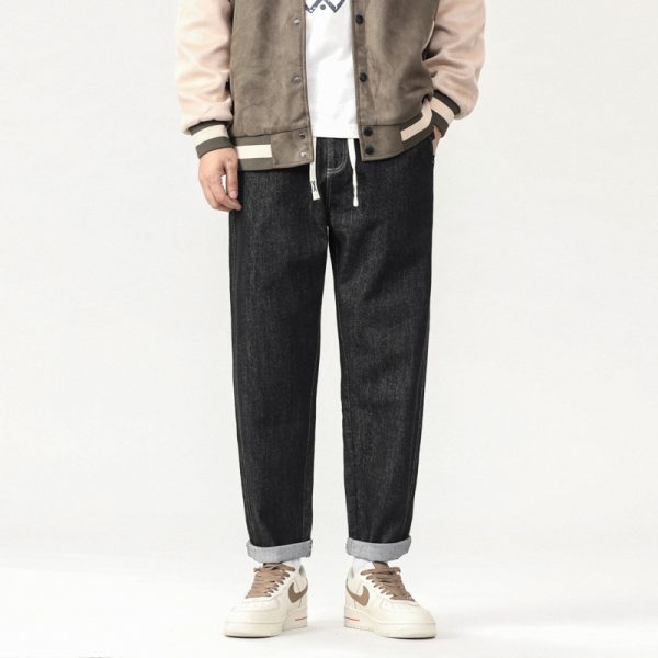 Men's Simple Elastic Waist Jeans - Image 7