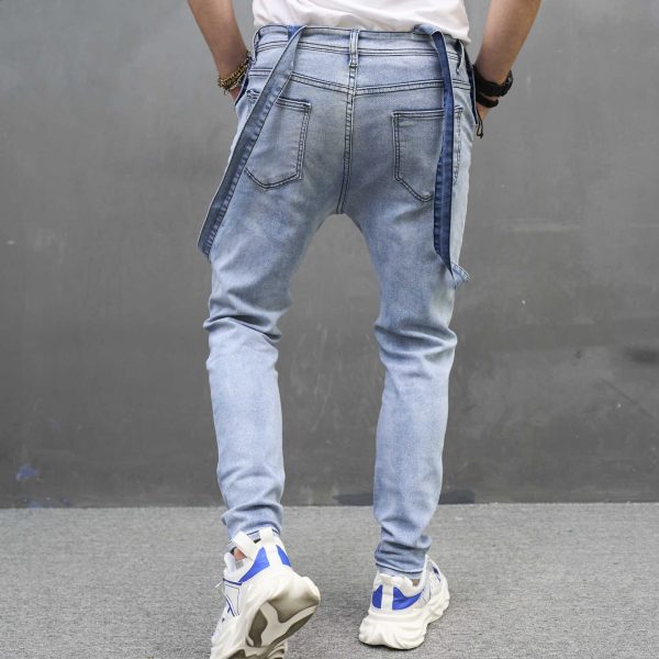 Men's Slim Ripped Strap Skinny Trousers - Image 3
