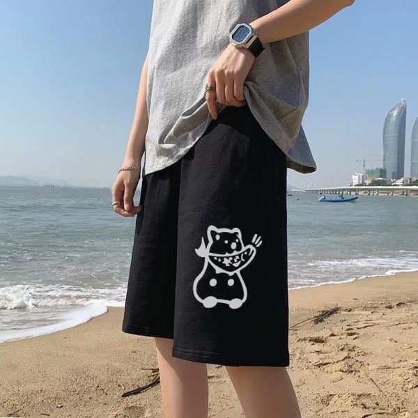 New Casual Pants Men''s Summer Shorts Men''s Korean Trend Loose  Hong Kong Style Straight Sports Pants - Image 2