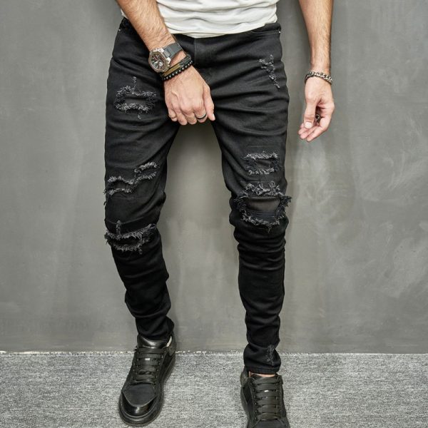 2023 Men's Stretch Skinny Jeans Casual Light Color - Image 5