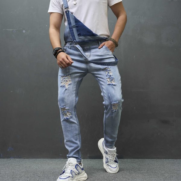 Men's Slim Ripped Strap Skinny Trousers - Image 6