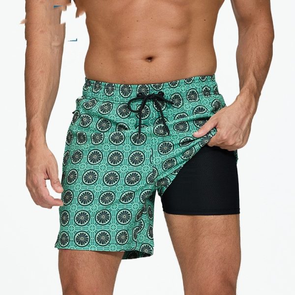 Men's Beach Pants Quick-drying Double-layer Swimming Trunks - Image 5