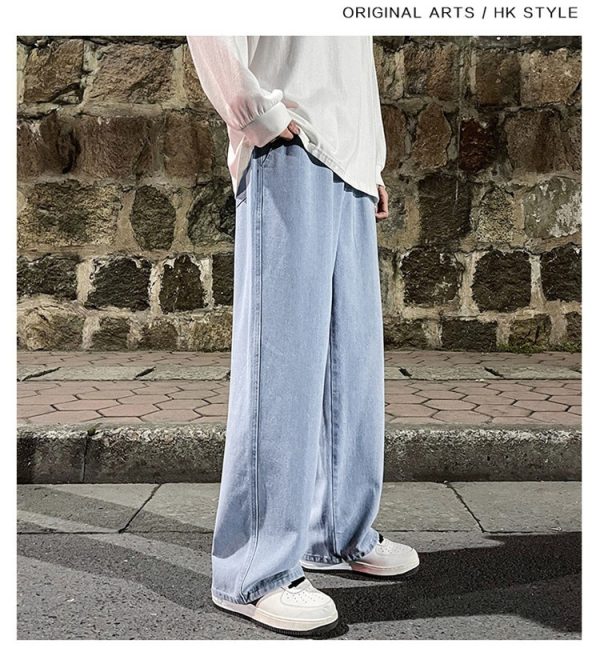 Men's Retro Washed Straight Loose Casual Jeans - Image 10