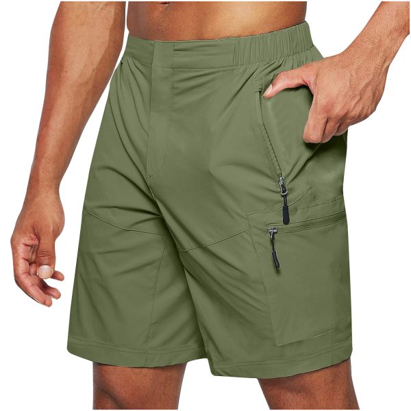 Men'S Casual Elastic Waist Strap Summer Shorts Casual Fit Fashion Outdoor Long Shorts For Men Knee-Length Straight Leg Pants Shorts - Image 9