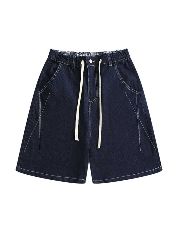 Men's Casual Retro Drawstring Five Quarter Pants - Image 6