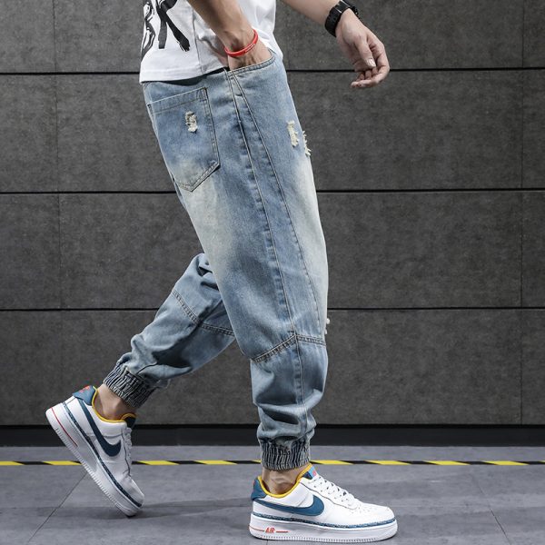 Men's Korean Style Cropped Trousers  Trendy Casual Loose Harem Pants - Image 4