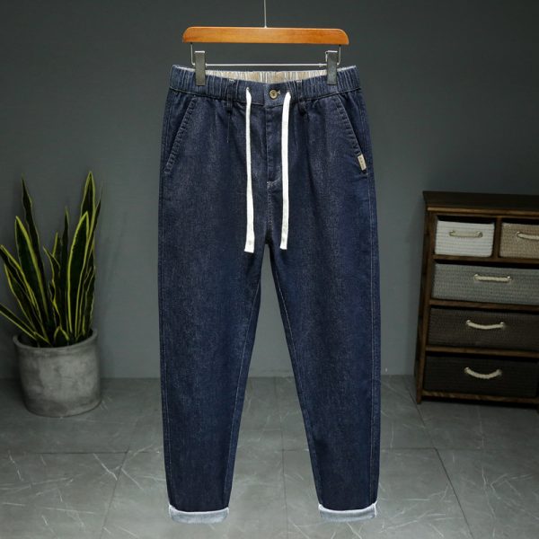 Men's Simple Elastic Waist Jeans - Image 2
