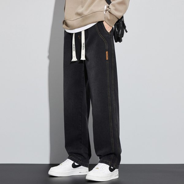 Men's Fleece-lined Thick Loose Straight Jeans - Image 7
