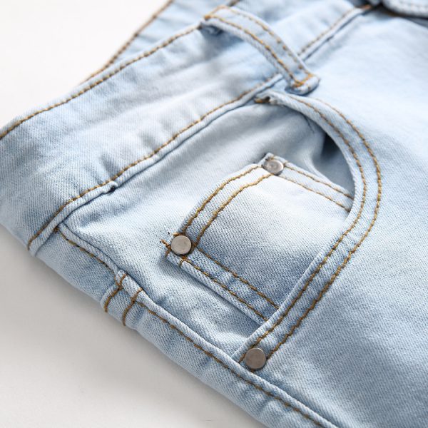 Men's Stretch Embroidered Jeans Printing - Image 5