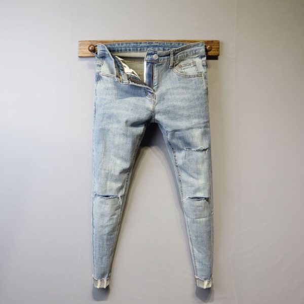 Light Blue Retro Slim Jeans - Image 10