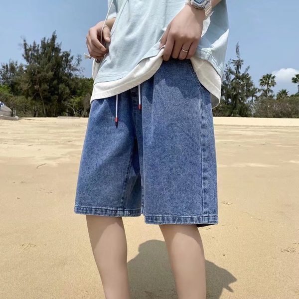 Men's Loose Straight Casual Denim Shorts - Image 4