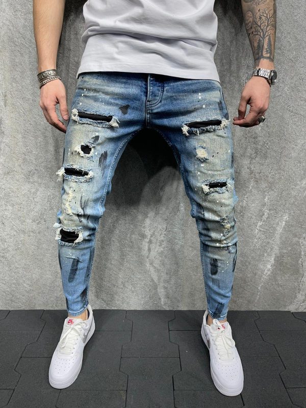 Men's Versatile Casual Slim Ripped Jeans - Image 8