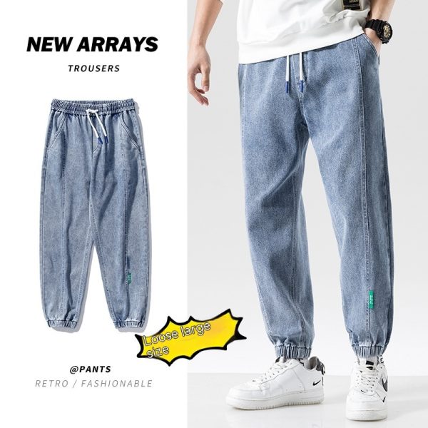 Men's Fashion Plus Size Ankle-tied Jeans - Image 6