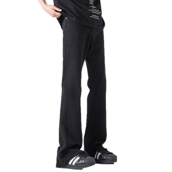 Black Casual Trousers Straight Micro-pull - Image 5