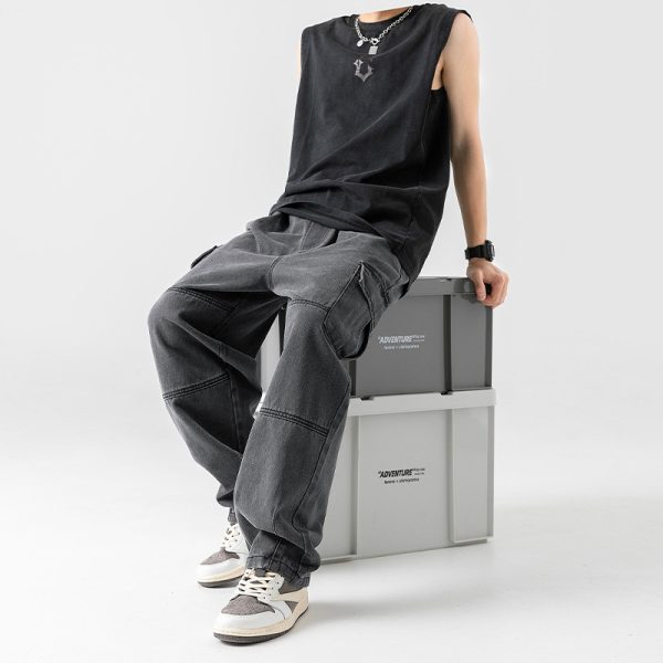 Men's Double Three-dimensional Pocket Jeans - Image 2