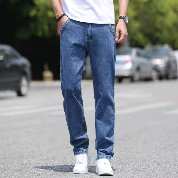Men's Jeans Thin Loose Straight Casual Long Pants - Image 2