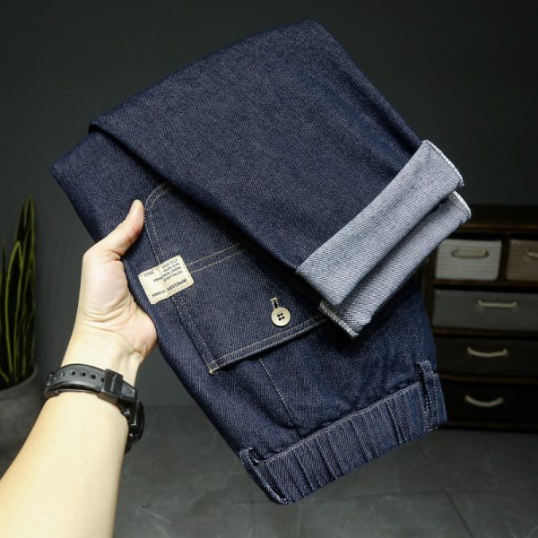 Men's Simple Elastic Waist Jeans - Image 4