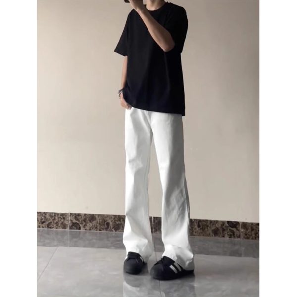 Black Casual Trousers Straight Micro-pull - Image 7