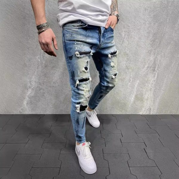 Men's Versatile Casual Slim Ripped Jeans - Image 4