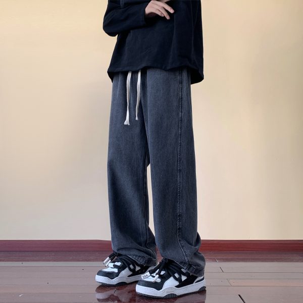 Men's Loose Straight Washed Jeans - Image 6