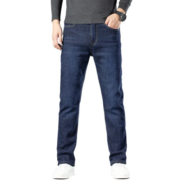 Fleece Lined Padded Warm Keeping Jeans For Men - Image 5