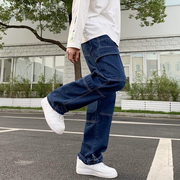 Men Wide Leg Jeans Hip Hop Casual - Image 2