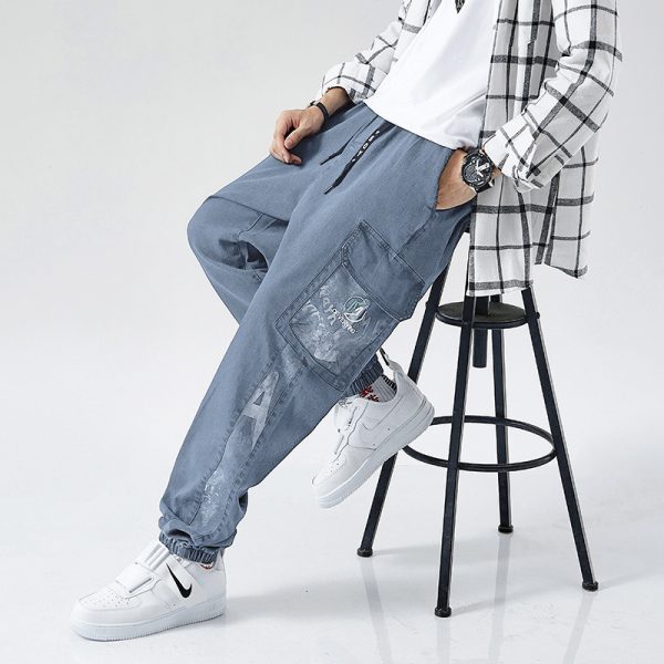 Oversized Denim Harem Pants - Image 8