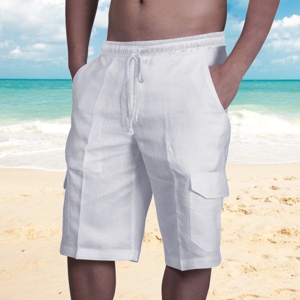 Multi Pocket Tie Men's Beach Cargo Pants - Image 3