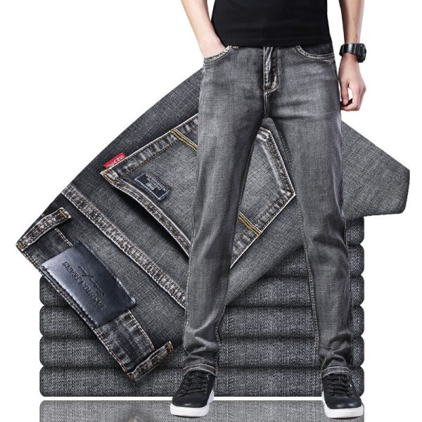 Men's Small Feet Stretch All-match Loose Casual Jeans - Image 5