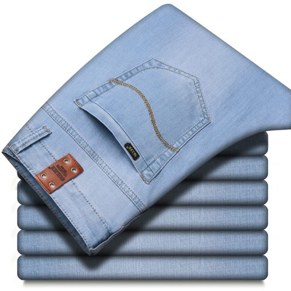 Men's Comfortable Elastic Straight Fit Jeans - Image 5