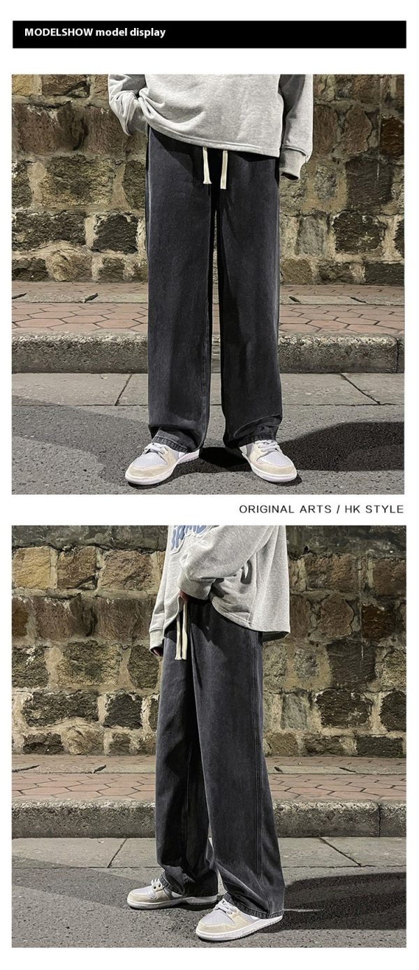 Men's Retro Washed Straight Loose Casual Jeans - Image 7