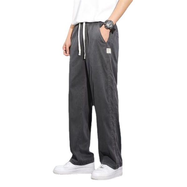 Men's Straight Tube Loose Ice Silk Wide Leg Pants - Image 6