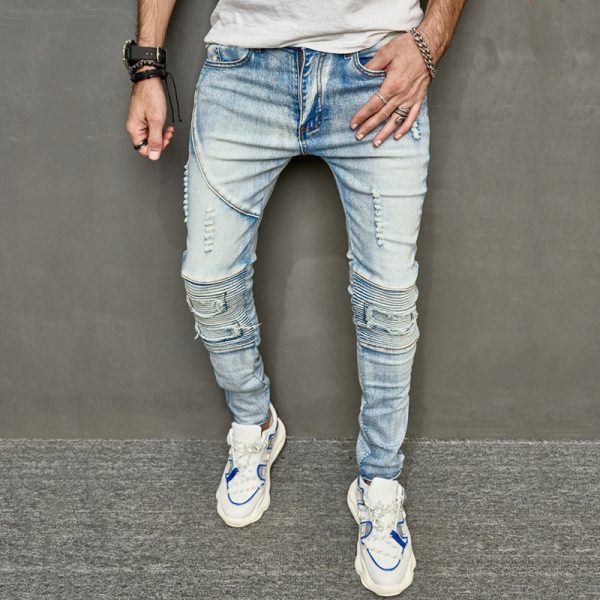 Men's American-style Ripped Slim Jeans - Image 6