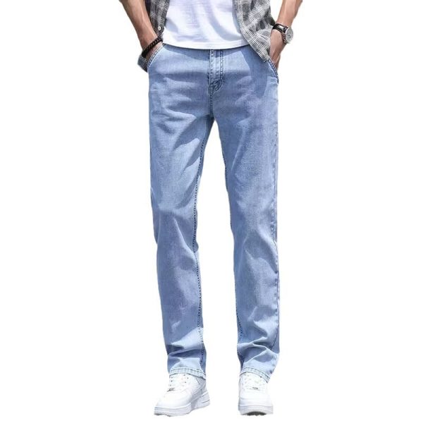 Men's Jeans Thin Loose Straight Casual Long Pants - Image 6