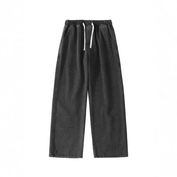 Men's Loose Straight Washed Jeans - Image 5