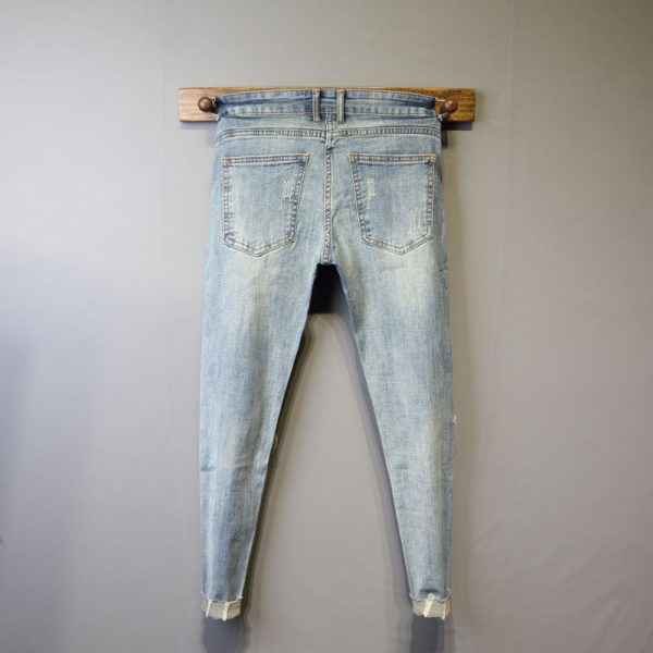 Light Blue Retro Slim Jeans - Image 8