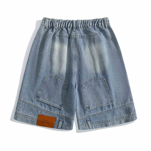Workwear Inside-out Wear Denim Shorts Men's Retro Shorts - Image 3
