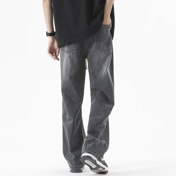Men's Loose Straight Elastic Waist Wide Leg Casual Trousers - Image 4