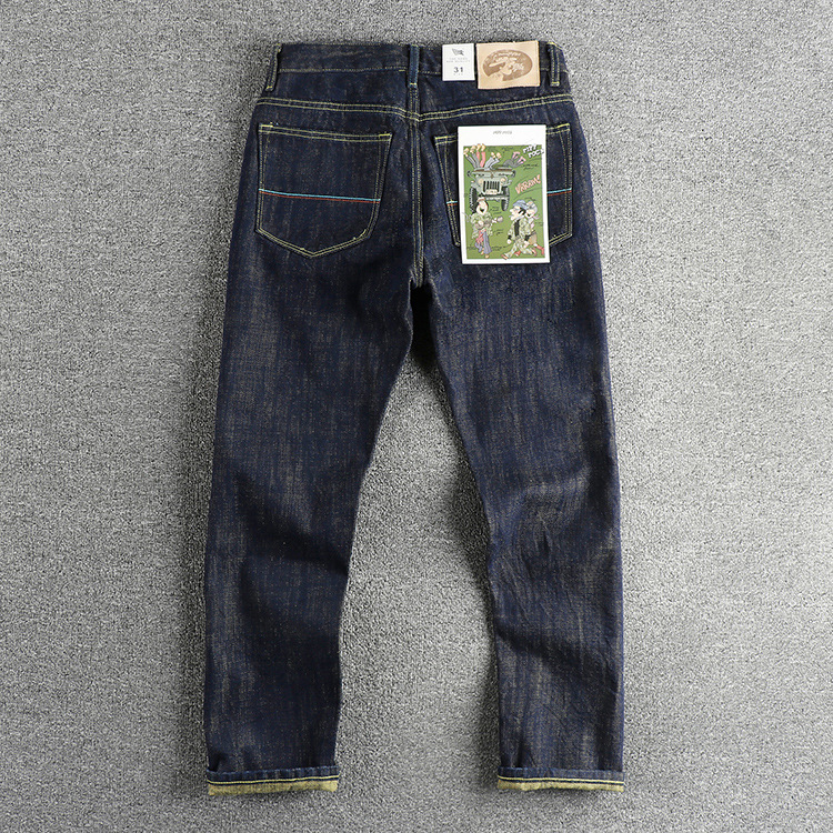 Colored Cotton Vintage Jeans Trousers For Men - Image 2