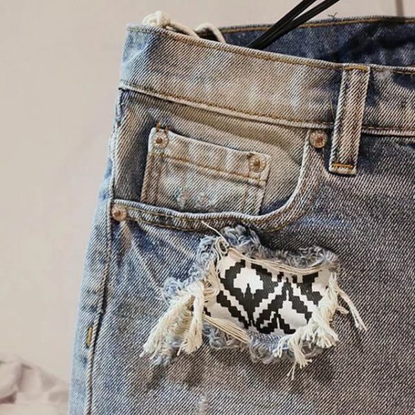 Men's Fashion Casual Ripped Denim Shorts - Image 4