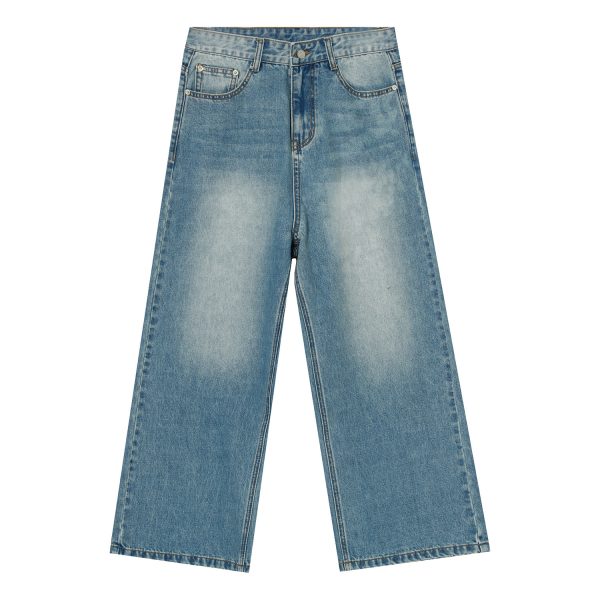 Loose And Versatile Blue Straight Wide Leg Jeans For Men - Image 5