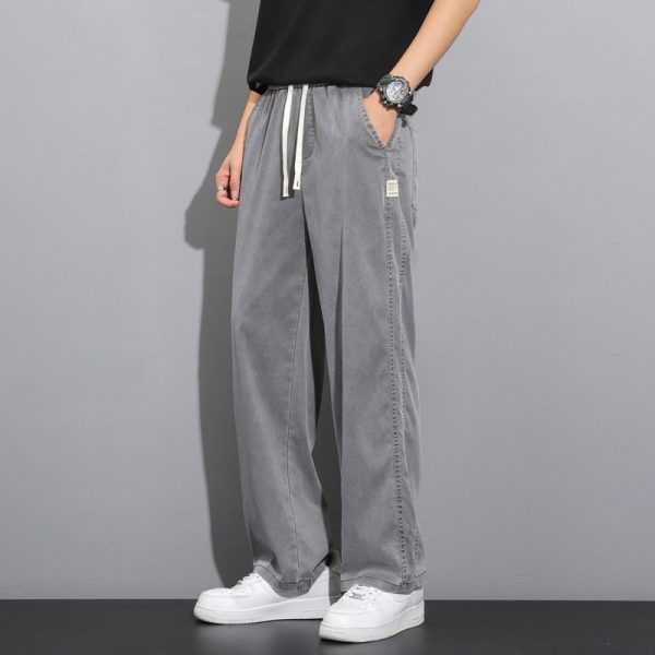 Men's Straight Tube Loose Ice Silk Wide Leg Pants - Image 5