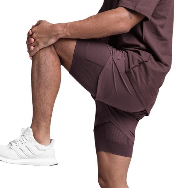 Men's Athletic Shorts Double-layer Fitness Wicking - Image 2