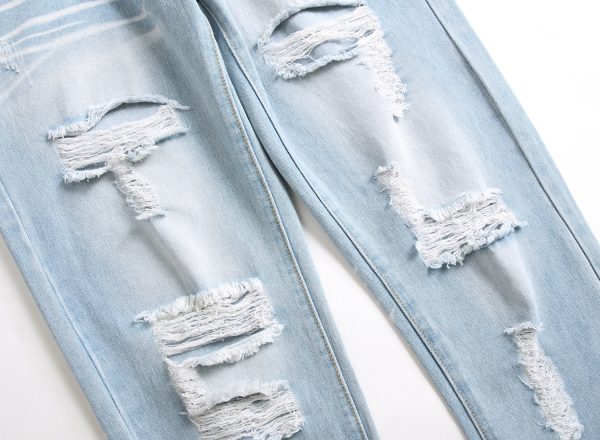 Men's Jeans Slim Fit Straight Ripped - Image 4