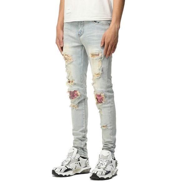 Worn Wash Color Slim Fit INS Jeans - Image 2