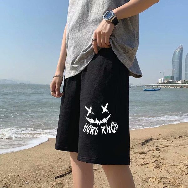New Casual Pants Men''s Summer Shorts Men''s Korean Trend Loose  Hong Kong Style Straight Sports Pants - Image 3