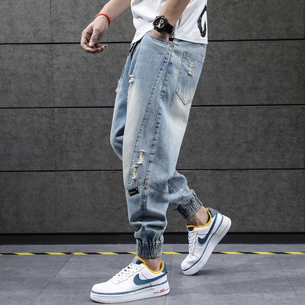 Men's Korean Style Cropped Trousers  Trendy Casual Loose Harem Pants - Image 3