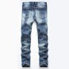 Ripped Fashion Slim-fit Trendy Straight Men's Jeans - Image 5