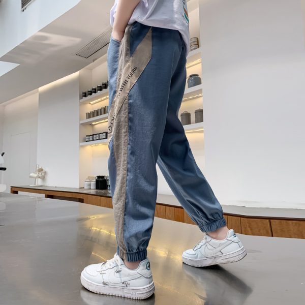 Lightweight Knitted Side Panel Casual Pants - Image 3