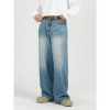 Loose And Versatile Blue Straight Wide Leg Jeans For Men - Image 3